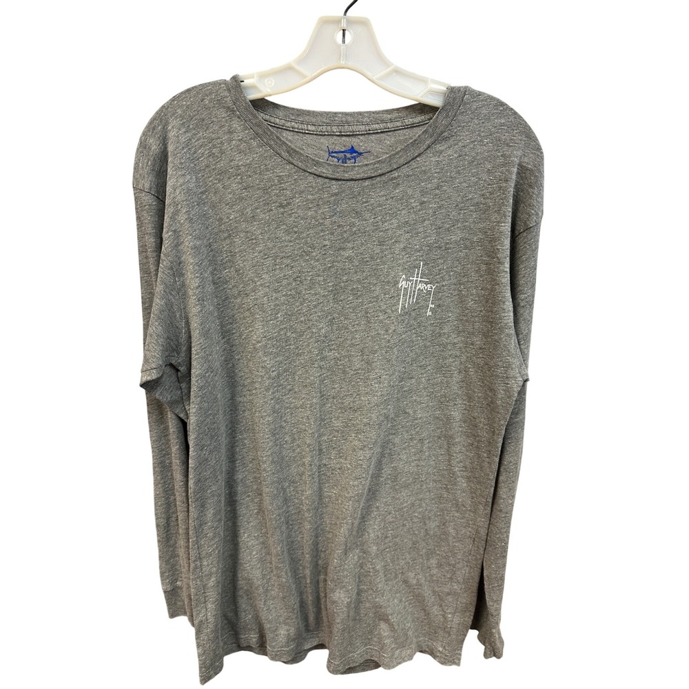 Guy Harvey Marlin Long Sleeve Graphic T-Shirt Fishing Tee Crew Neck Mens M
